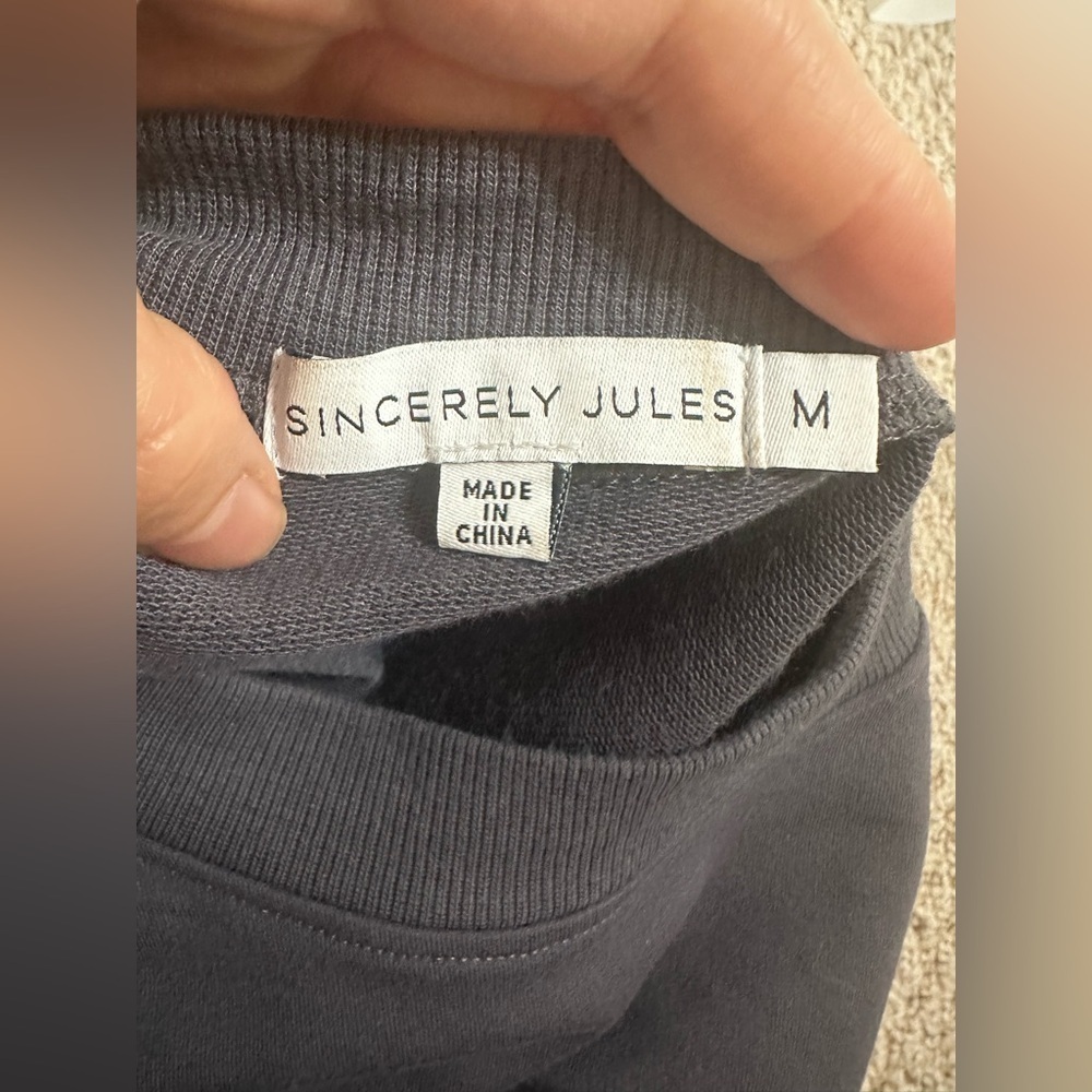 Sincerely Jules Sweatshirt Cinch hips Purple/Grey Size M - Picture 5 of 9